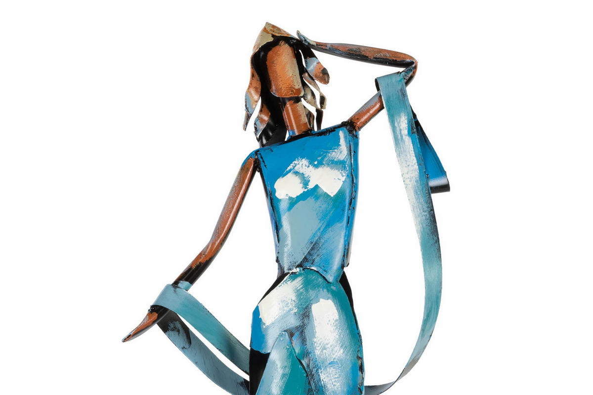 METALLSKULPTUR Blau 51/23 cm - Blau/Weiß, Metall (1.4/23/13cm) - KUNSTLOFT