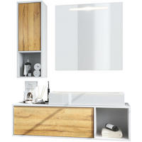 BADMÖBELSET La Costa Fronten in Eiche Natur - Eichefarben, Holzwerkstoff (126.5/190/46cm) - Vladon