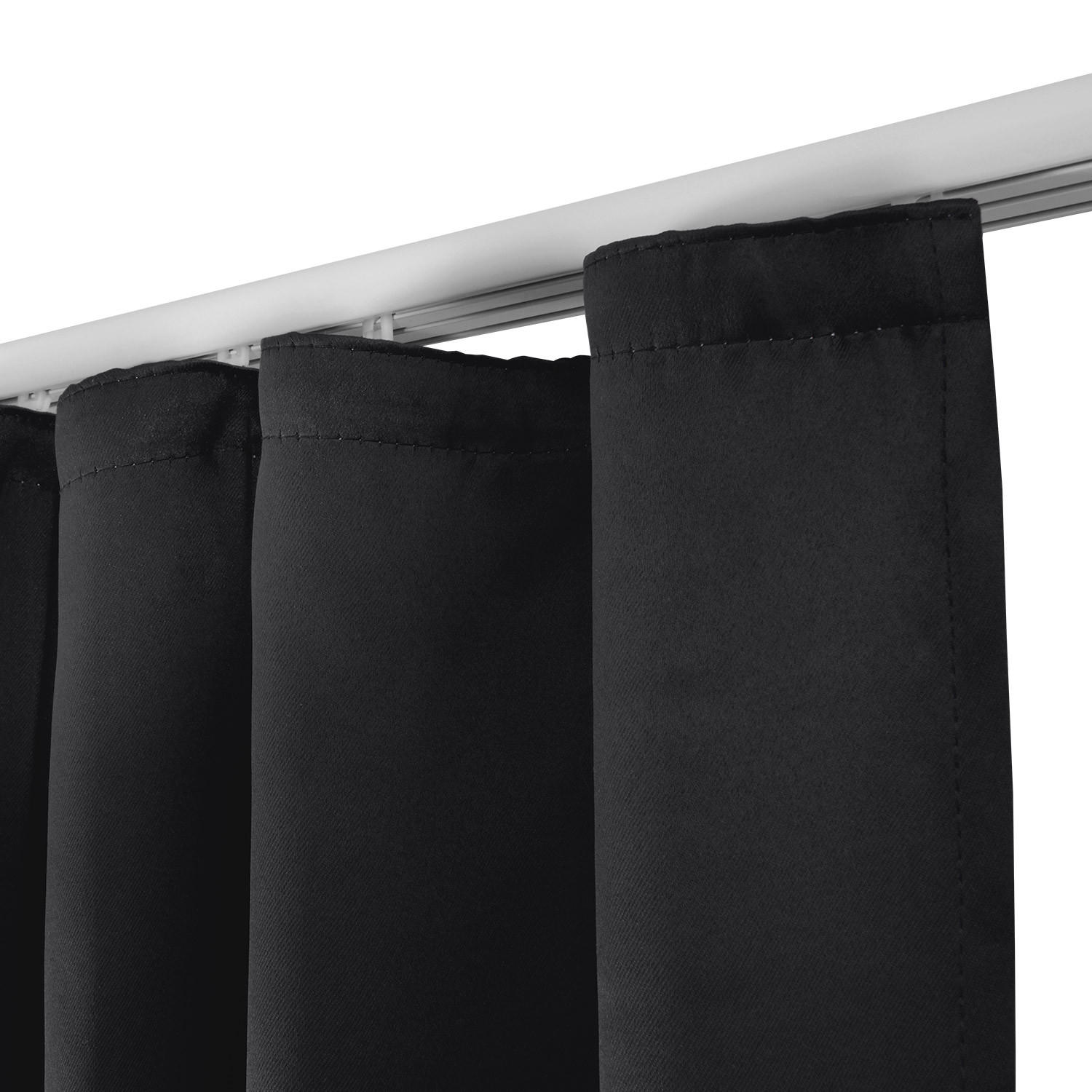 VORHANG Amelie BK mit Kräuselband 140x245cm Schwarz (2tlg) - Schwarz, Textil (140/245/1cm) - Beautissu 