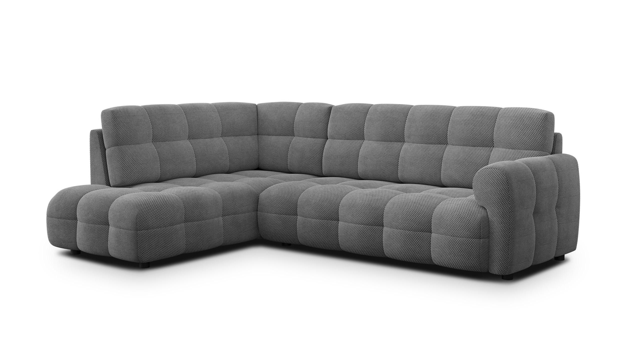 ECKSOFA MELLOW 5-Sitzer, grau - Schwarz/Grau, Holz/Textil (283/191cm) - Courtois Laville