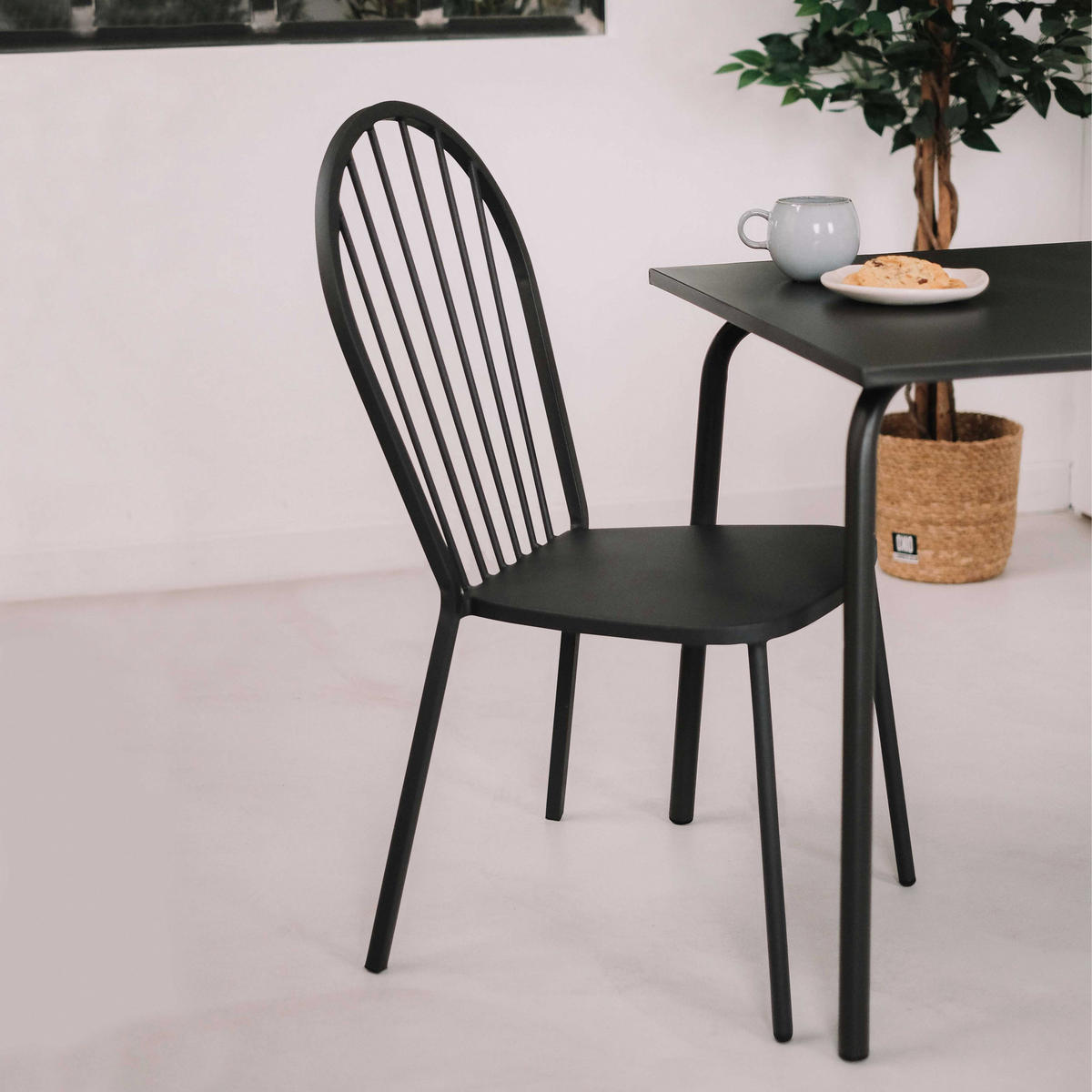 GARTENSTUHL, Grau - Grau, Metall (53/94/57cm) - Oviala