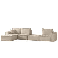BOHOO modulare Ecke XL Champagner Links - Champagner, Holz (192/382cm) - Kaiser Möbel