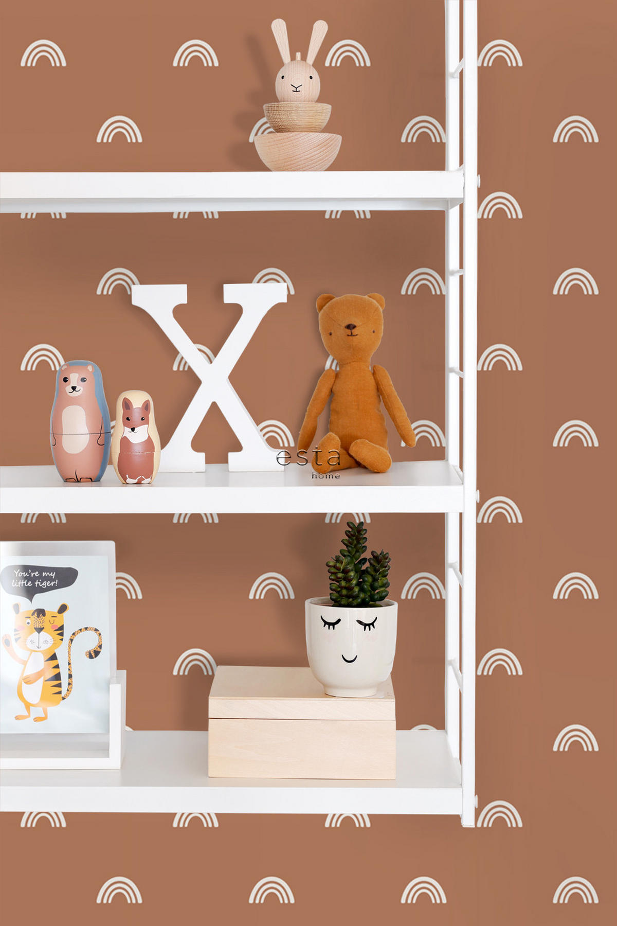 TAPETE Regenbogen 50 x 900 cm - Terracotta, Papier (50/0.1cm) - ESTAhome