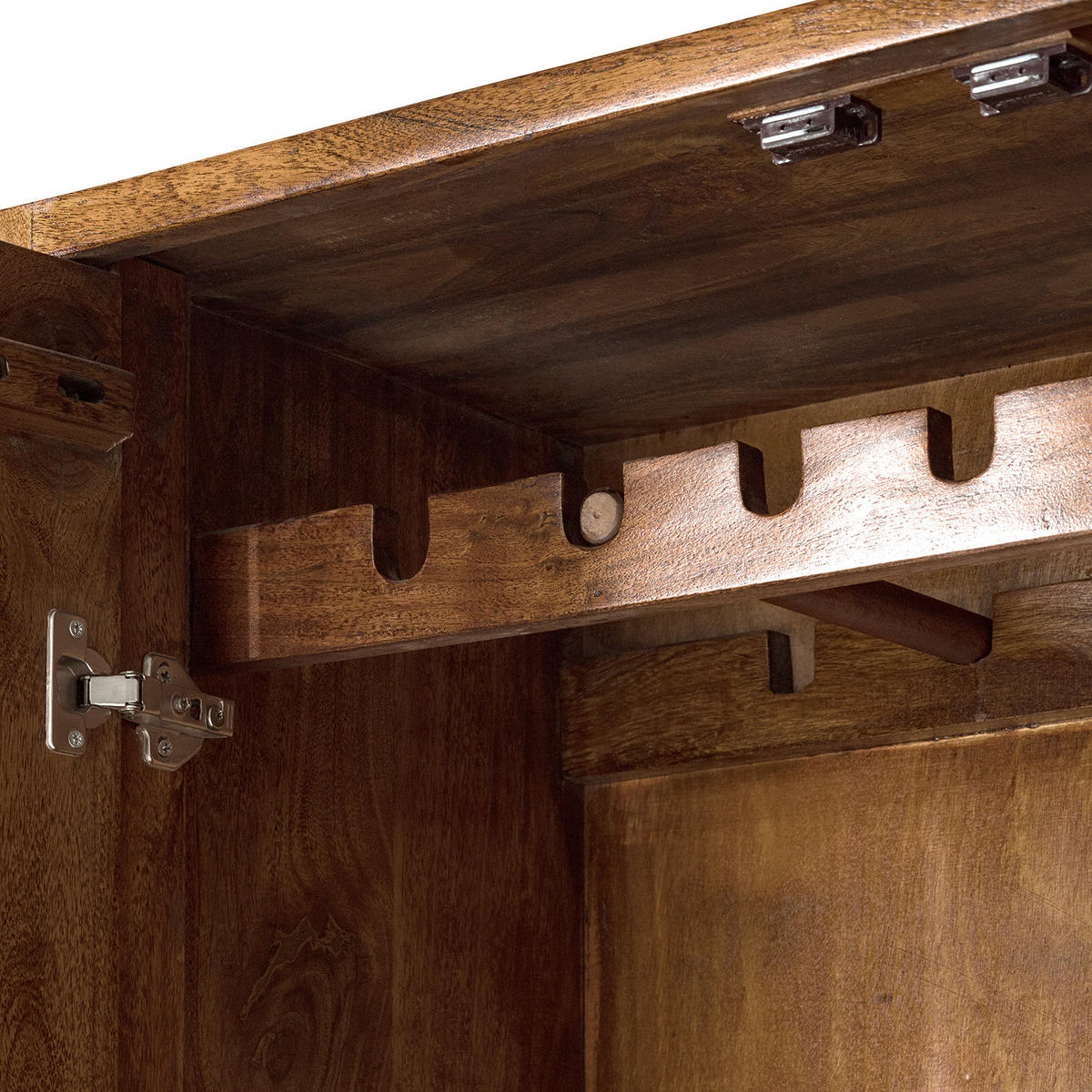 GARDEROBENSCHRANK - Akazie massiv / Metall - Braun/Akaziefarben, Holz (88/192/45cm) - home24