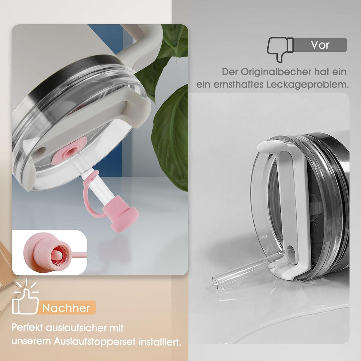 BECHERZUBEHÖR 6-teiliges Set Rosa - Rosa, Kunststoff (2/6.5/2cm)