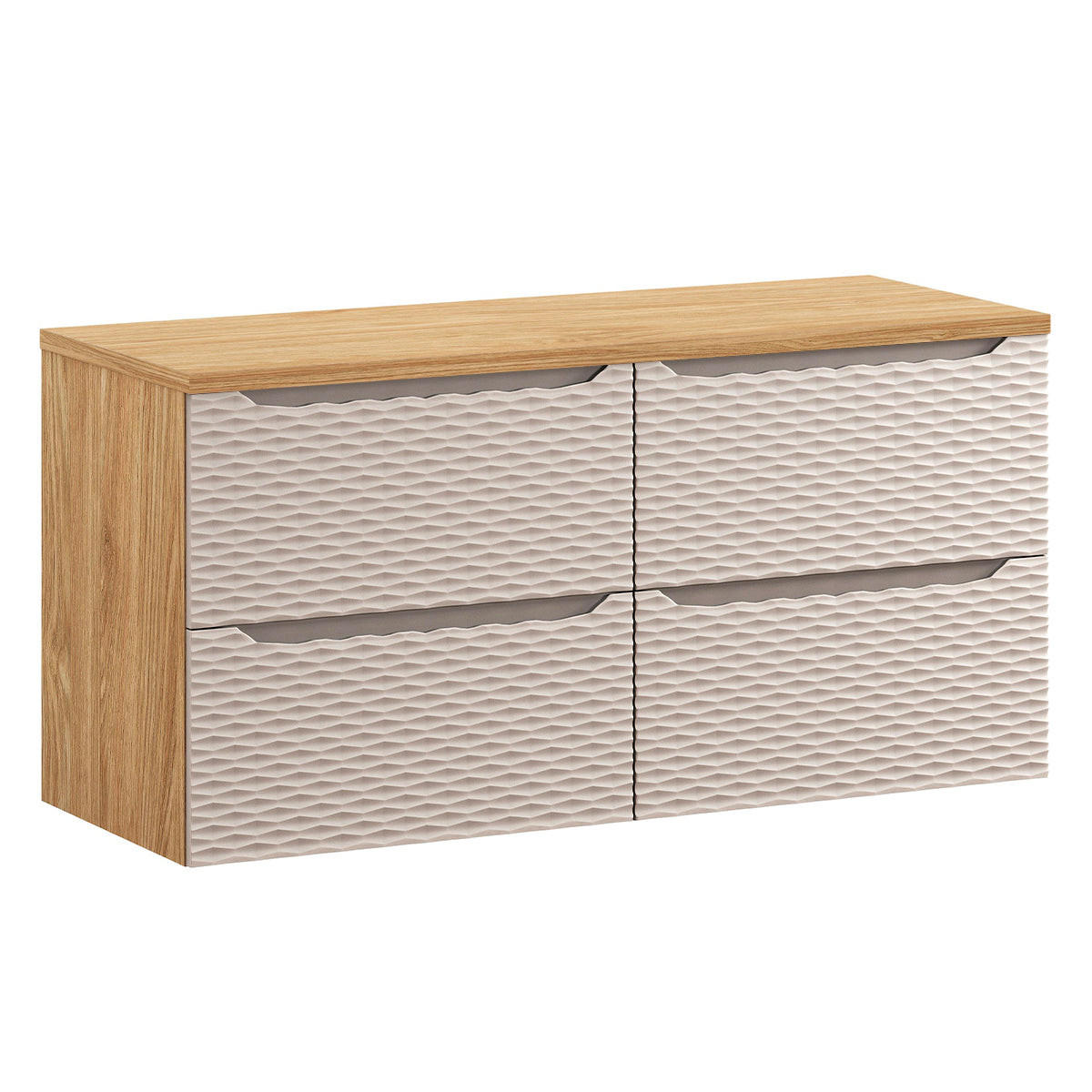 WASCHTISCHUNTERSCHRANK 120cm Elora Beige und Holz - Braun, Holzwerkstoff (120/59/46cm) - Petits-meubles