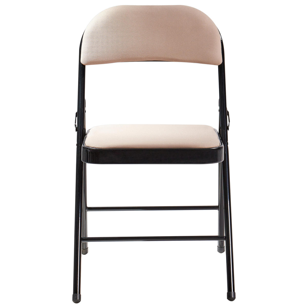KLAPPSTUHL 4er-Set Metall Beige/Schwarz Sparks - Beige, Metall (45/77/47cm) - Beliani