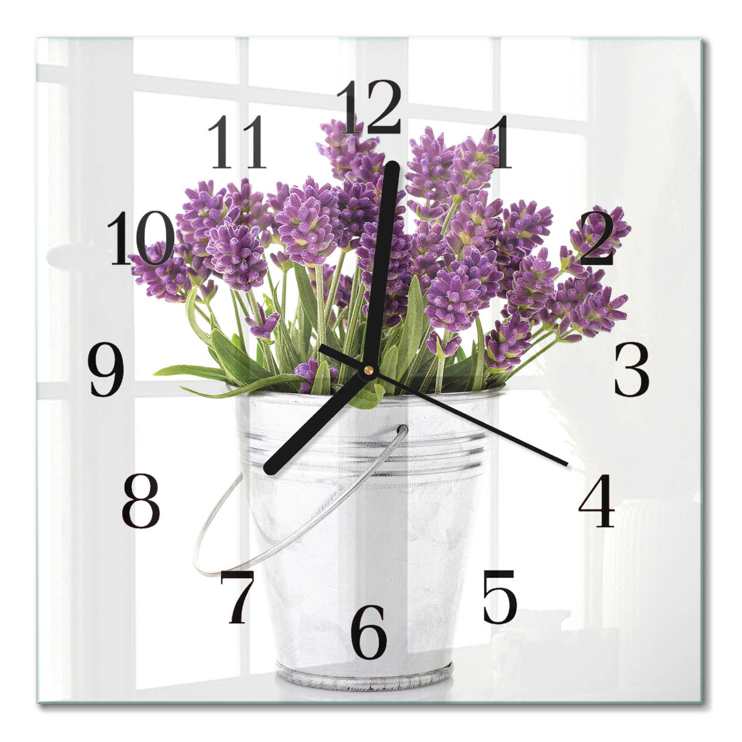 WANDUHR 30x30 cm - Lavendel - Lila, Glas (30/30/0.4cm) - TULUP