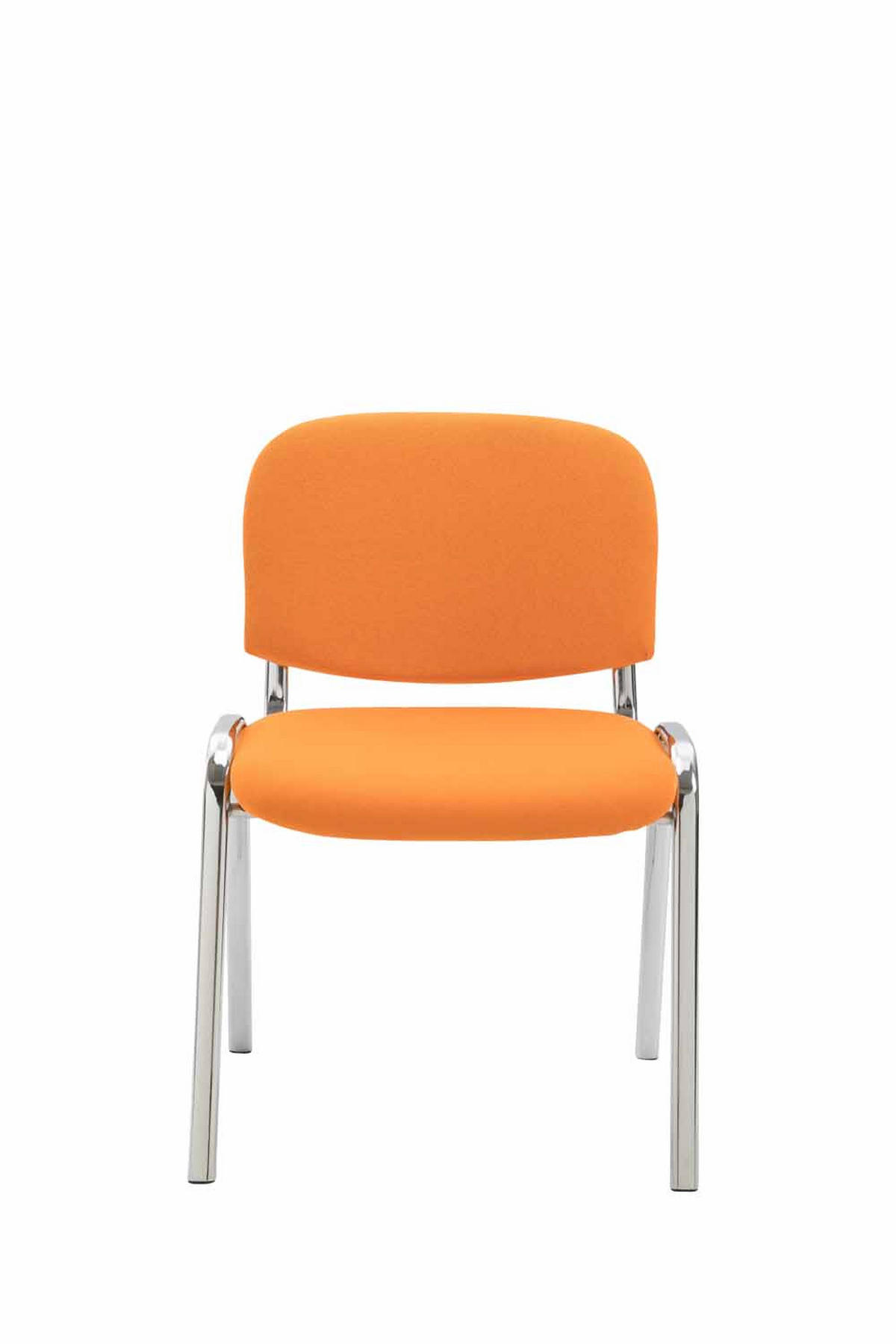 BESUCHERSTUHL Keen mit Stoffbezug, Gestell in Chromoptik / Bezug Orange - Chromfarben/Orange, Textil/Metall (53/83/53cm) - TPFLiving
