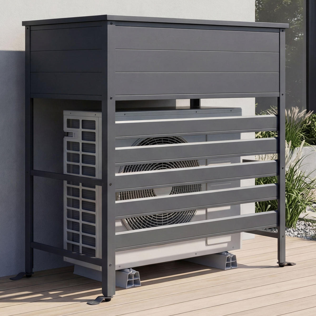 VERKLEIDUNG für Klimaanlage/Wärmetauscher 110x96x43cm Anthrazit - Anthrazit, Metall (96/110/43cm) - PROREGAL