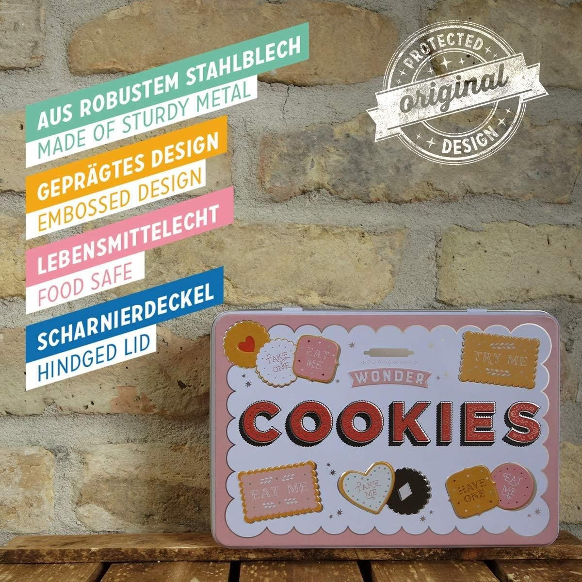 VORRATSDOSE flach Home & Country Wonder Cookies - Multicolor, Metall (23/7/16cm) - Nostalgic-Art