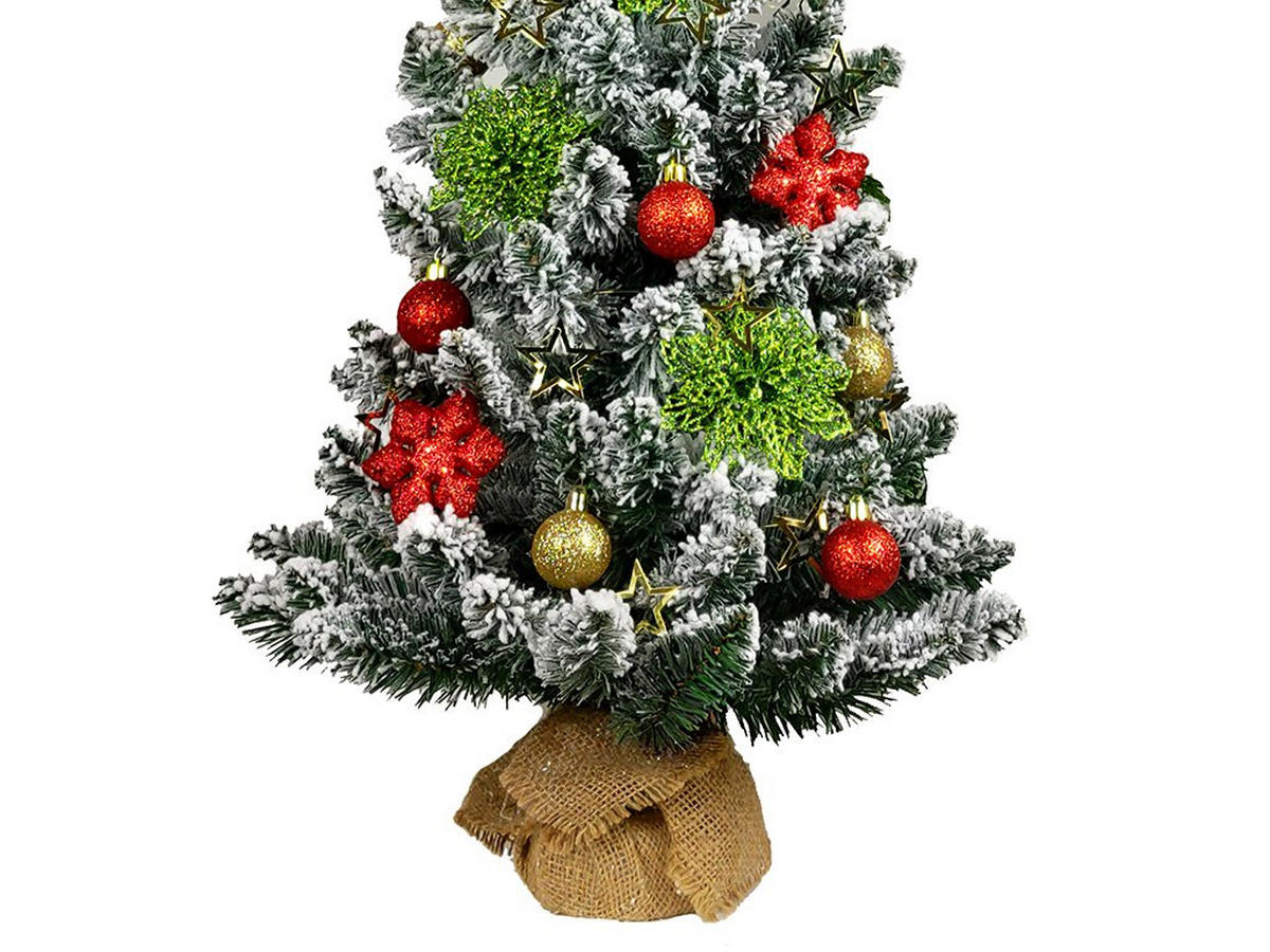 WEIHNACHTSORNAMENTE 12er-Set Ornamente rot mit Glitzer 4 cm - Rot, Kunststoff (4/4/4cm) - LAALU