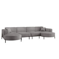 WOHNLANDSCHAFT Valencia Xl - Grau, Holzwerkstoff/Textil (384/80/165cm) - Fun Möbel