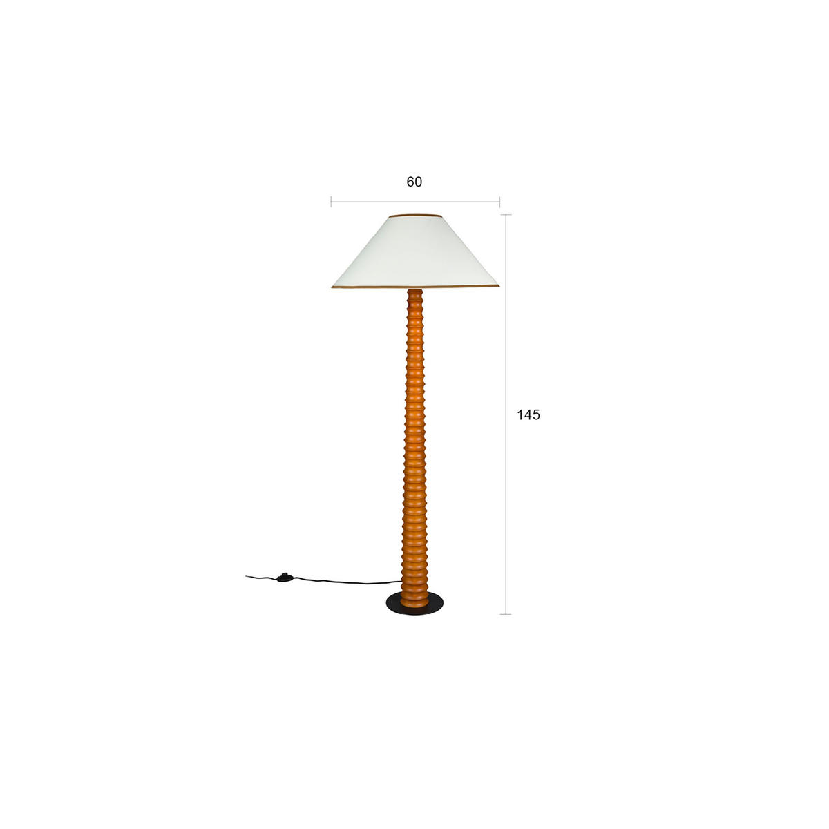 STEHLAMPE Horace - Braun, Holz (60/60/145cm) - Dutchbone
