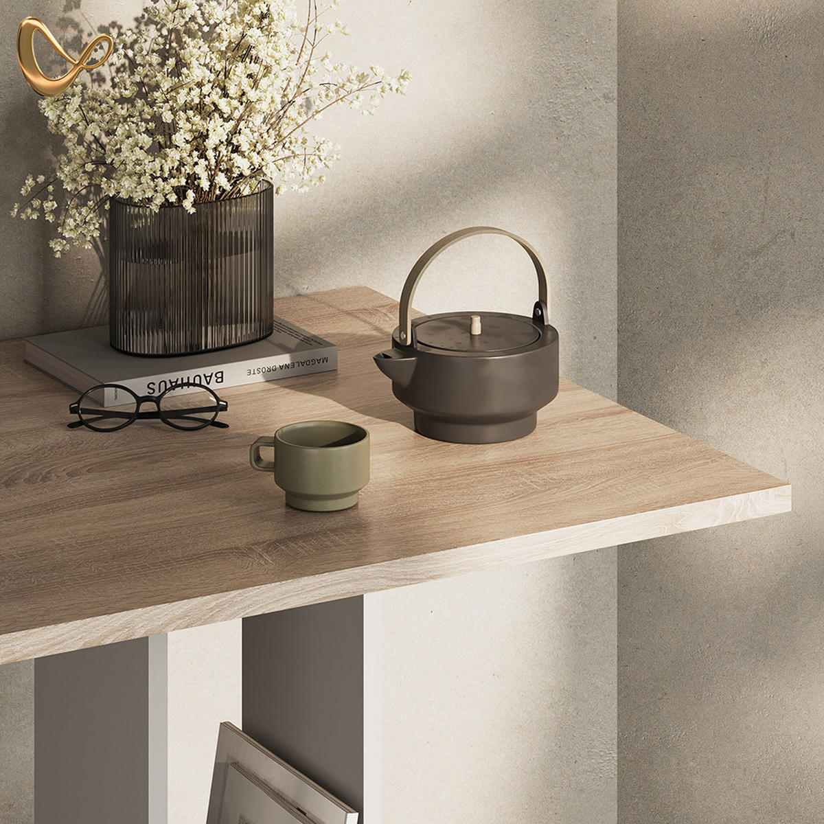 BARTISCH Regusa Weiß/Sonoma 65 x 65 cm - Weiß/Sonoma Eiche, Holzwerkstoff (65/65/106cm) - Livinity®