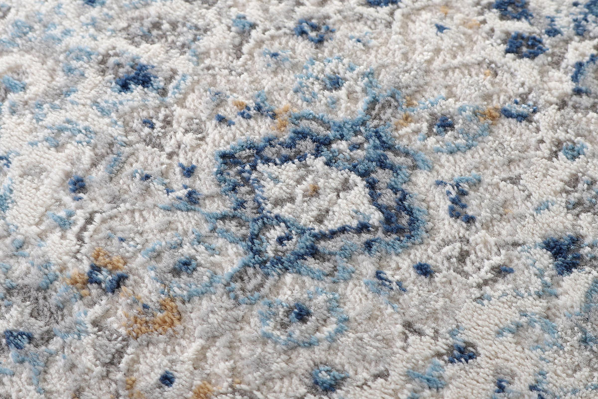 TEPPICH VALLEY Blau Rund 100/100 cm - Blau, Textil (100/100cm) - Tapiso