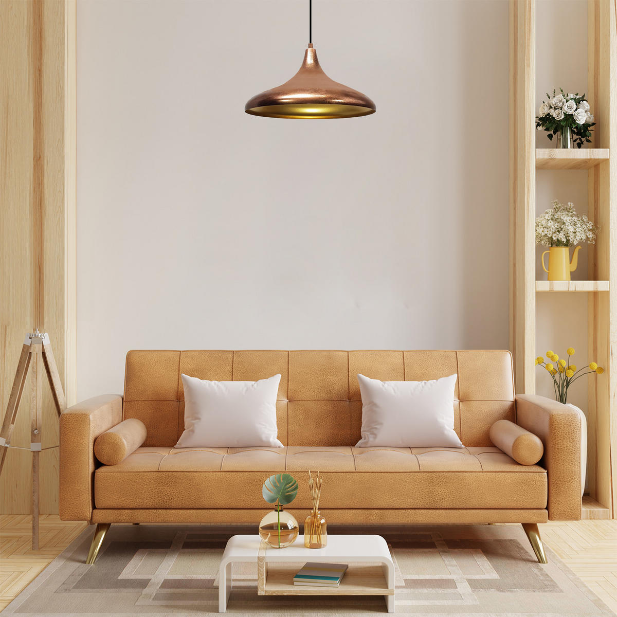 HÄNGELAMPE Esstisch Champion Texturiert 35/20 cm - Goldfarben/Kupferfarben, Metall (35/20cm)