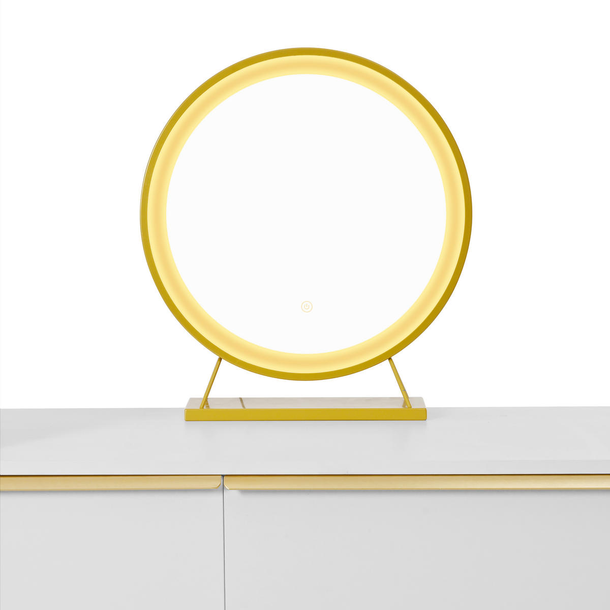 SCHMINKTISCH mit LED-Spiegel, 6 Schubladen & großem Stauraum - Weiß, Holzwerkstoff/Metall (100/102/41.5cm) - Urban Meuble