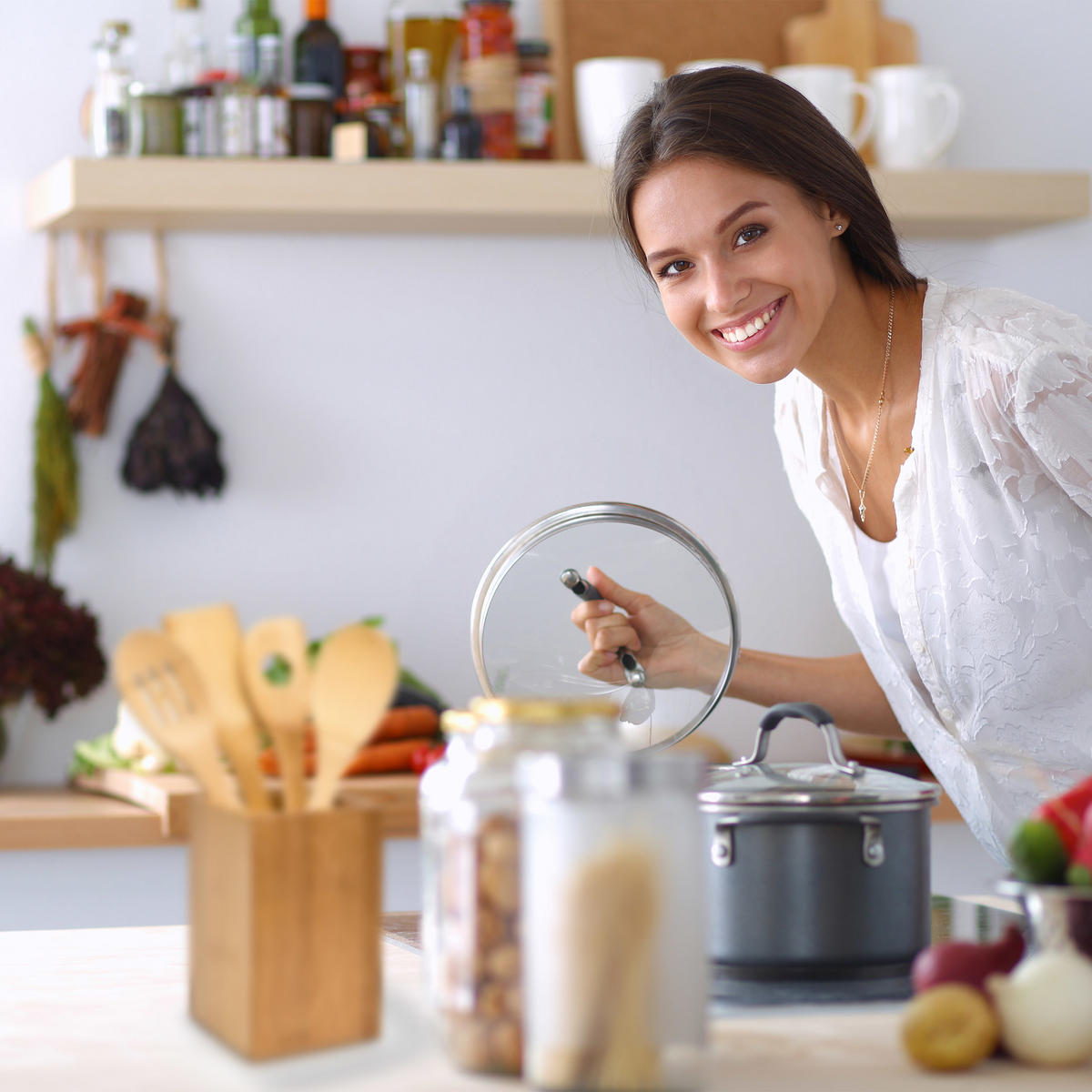 KOCHLÖFFELSET - Hellbraun, Holz - Relaxdays