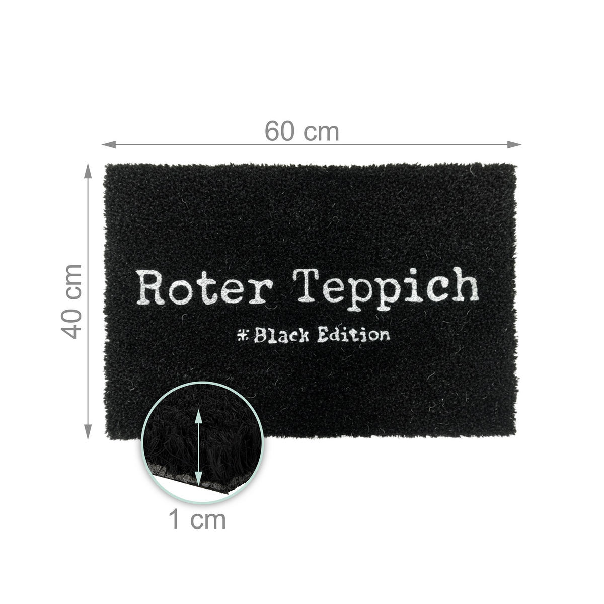 ROHOŽ - čierna, textil/plast (60/40cm) - Relaxdays