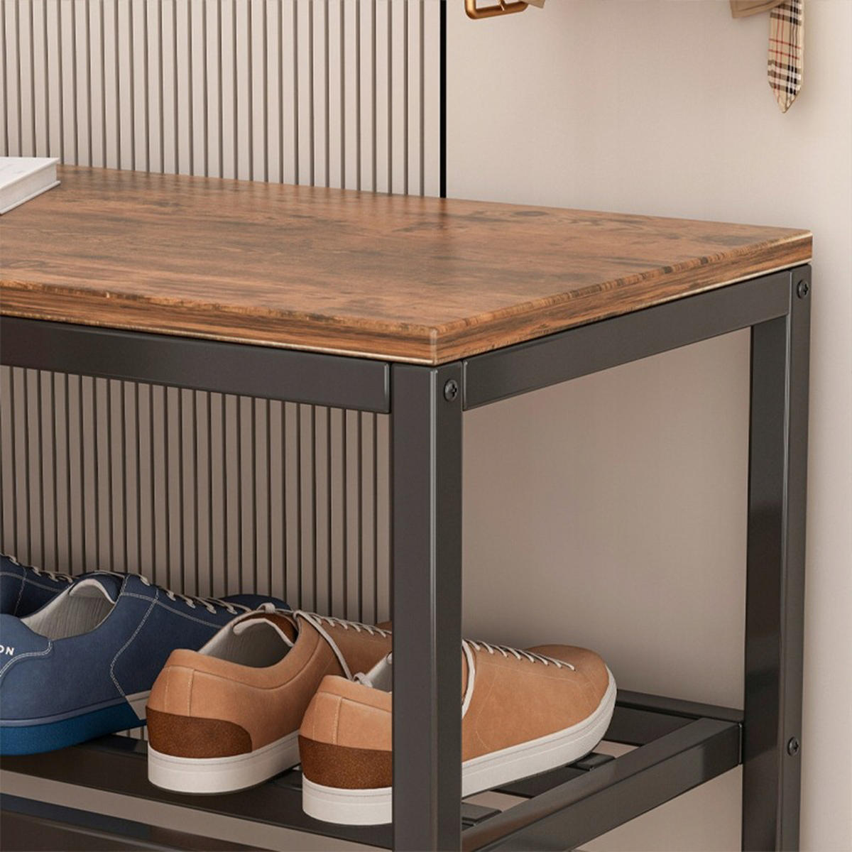 SCHUHSCHRANK, braun 50/30/60 cm - Schwarz/Braun, Holzwerkstoff (50/60/30cm) - Rebiko