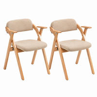 KLAPPSTUHL mit Armlehnen 2er-Set Buchenholz Khaki - Braun, Holz (60/79/52.5cm) - Meubliv