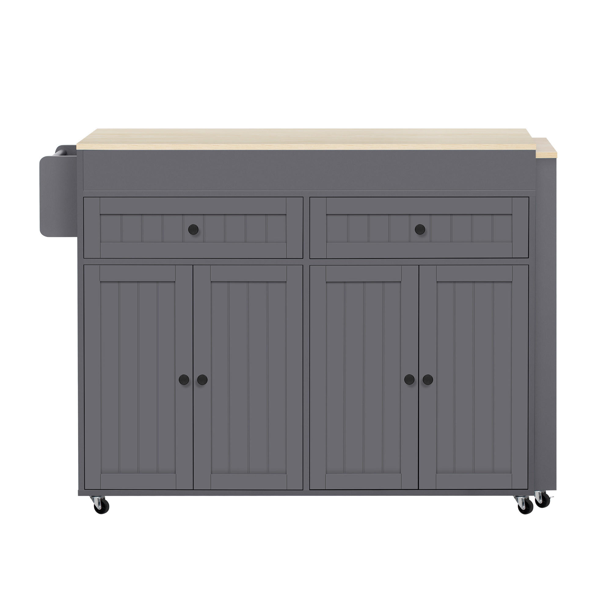 KÜCHENINSEL 112-180,5/45/92,2 cm aus MDF mit ausziehbarer Arbeitsplatte Grau/Natur - Grau, Holzwerkstoff (180.5/92.2/45cm) - Modenvie