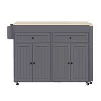 KÜCHENINSEL 112-180,5/45/92,2 cm aus MDF mit ausziehbarer Arbeitsplatte Grau/Natur - Grau, Holzwerkstoff (180.5/92.2/45cm) - Modenvie