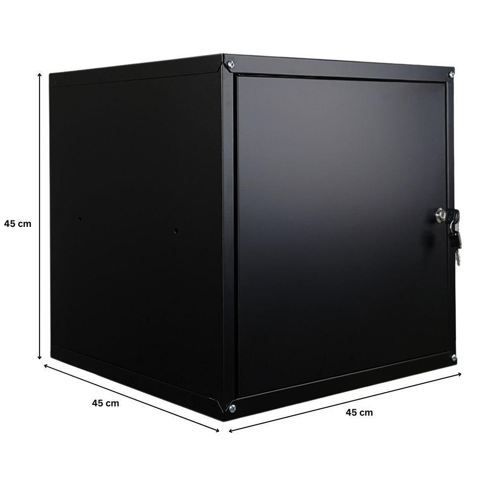 SCHLIESSFACHWÜRFEL Cubic XL HxBxT 45x45x45 cm Schwarz - Schwarz, Metall (45/45/45cm) - PROREGAL