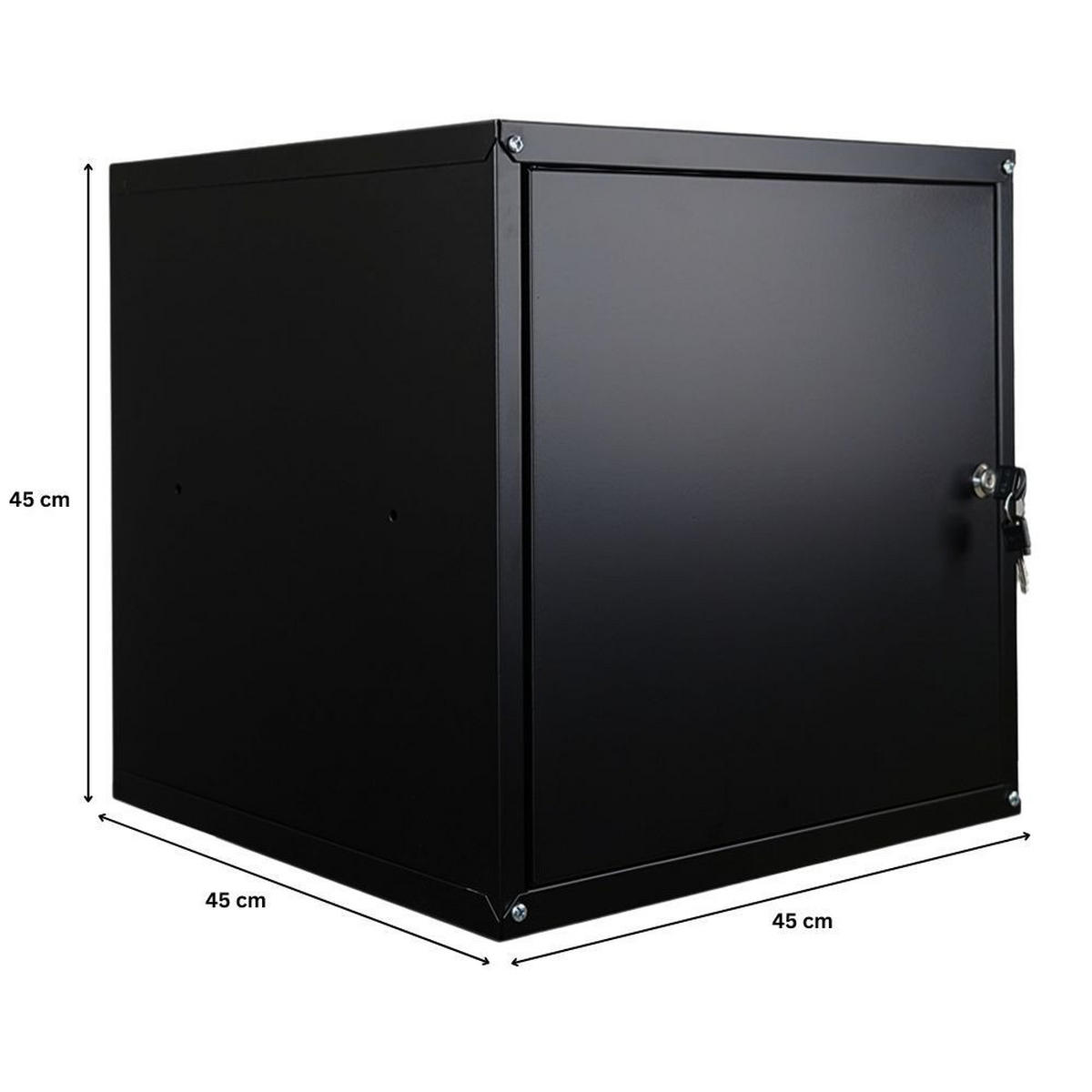 SCHLIESSFACHWÜRFEL Cubic XL HxBxT 45x45x45 cm Schwarz - Schwarz, Metall (45/45/45cm) - PROREGAL