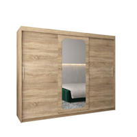 SCHWEBETÜRENSCHRANK 200/250/62 3-türig - Silberfarben/Sonoma Eiche, Holz/Kunststoff (250/200/62cm) - MÖBEL KRYSPOL