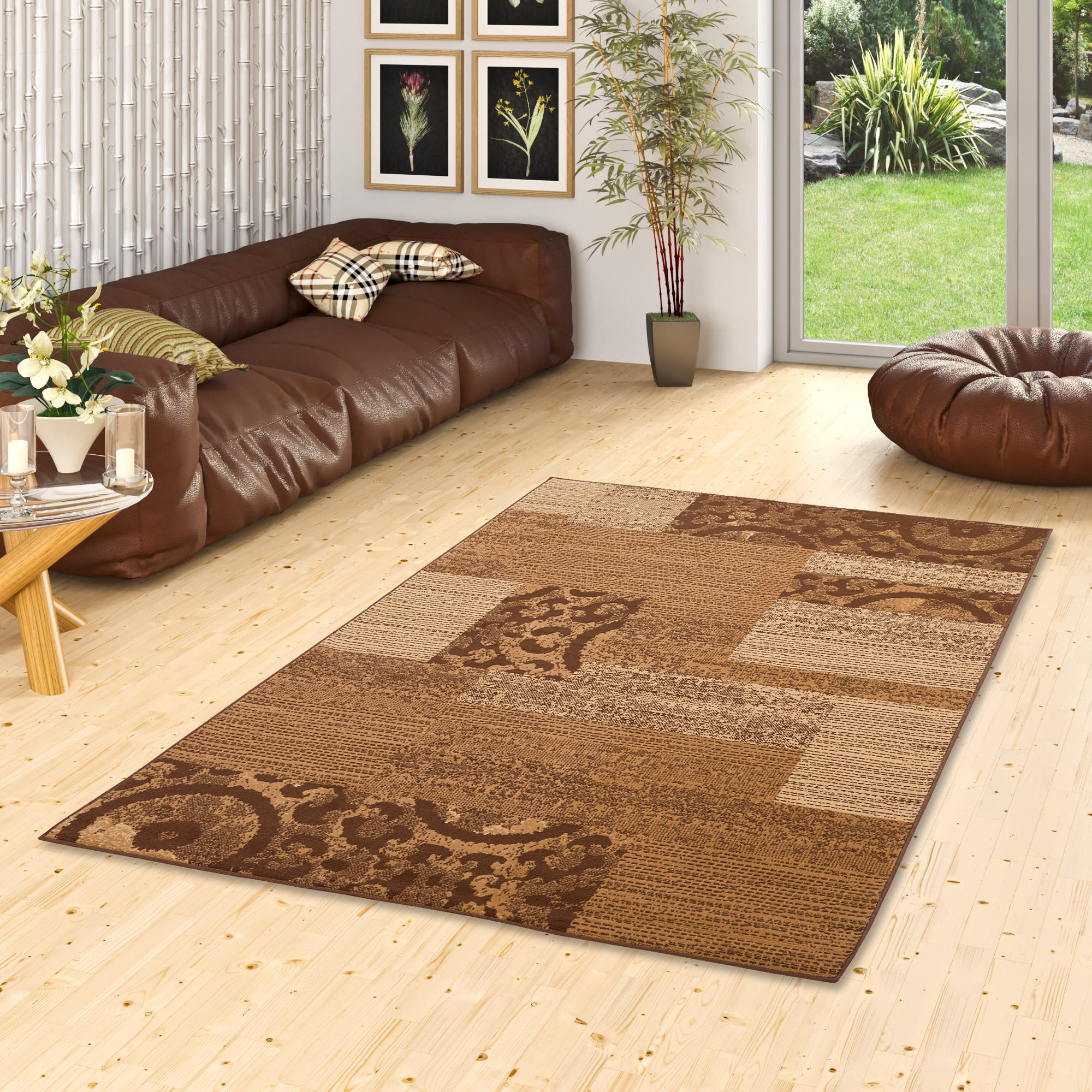 TEPPICH TRENDLINE PATCHWORK - Beige, Textil (120/170cm) - Pergamon