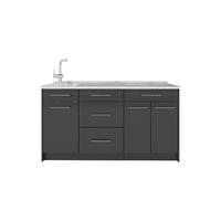 KUCHYNSKÝ BLOK Fame-Line, Antracit vysoký lesk/antracitová, 150 cm, AP Marble - antracitová/čierna s vysokým leskom, kompozitné drevo (150/82/60cm) - Vicco