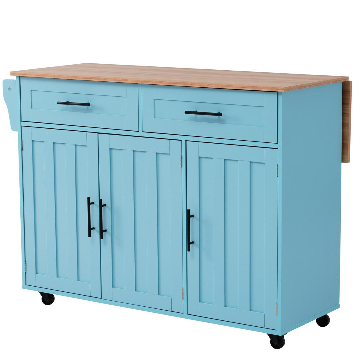 SPEISEWAGEN mit Klappplatte 129 x 71 x 91,5 cm MDF Blau - Blau, Holz (46/91.5/120cm) - Beauniv