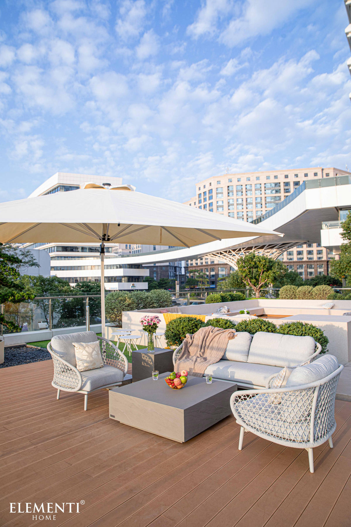 COUCHTISCH COLORADO aus GF-Beton Quadrat, Wetterbeständig, 102x102x36 cm - Grau, Naturmaterialien (102/102/36cm) - Elementi