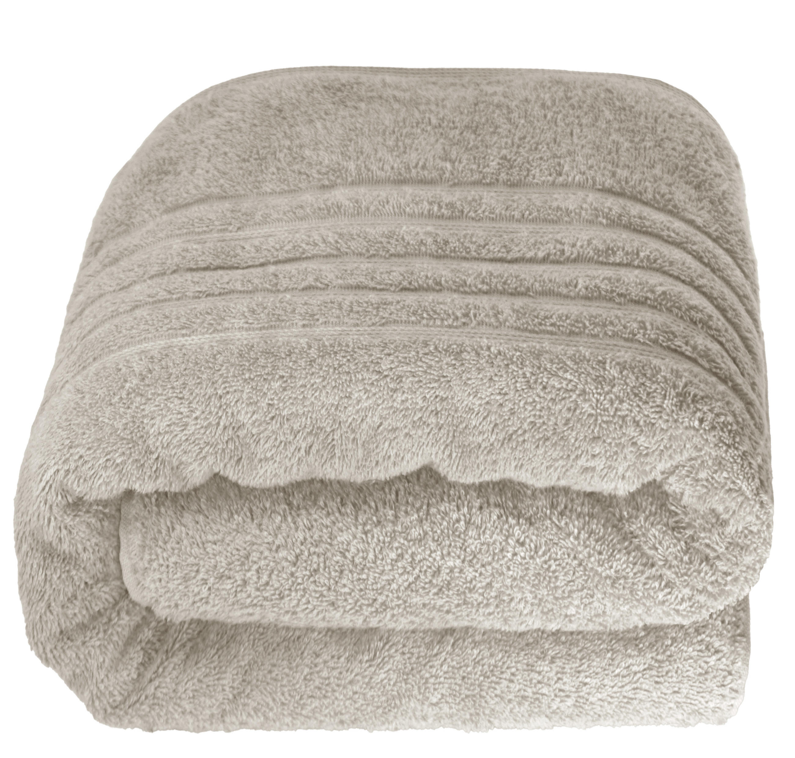 BADETUCH London Kiesel Grau 100x200 cm - Sandfarben, Textil (100/200cm) - Lashuma