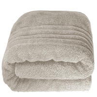BADETUCH London Kiesel Grau 100x200 cm - Sandfarben, Textil (100/200cm) - Lashuma