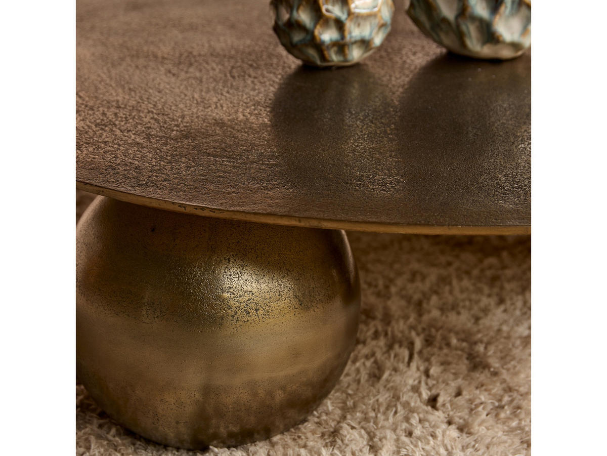 COUCHTISCH Zivanna Metall 90 cm / 90 cm Antik Gold - Goldfarben, Metall (90/90/23cm)