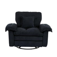 SESSEL in Schwarz mit 360°-Drehfunktion und Chenillebezug,84/116/96 cm - Schwarz, Textil (84/96/116cm) - Flora Grace