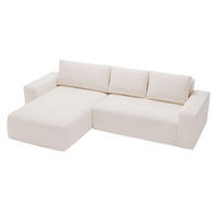 ECKSOFA Tazones Creme Links - Creme, Holz/Kunststoff (250/165cm) - Graingold