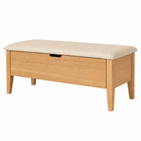 SITZBANK Oslo 110 cm, Eiche Natur, Leder Beige - Beige, Holz (110/43/43cm) - WOODEK