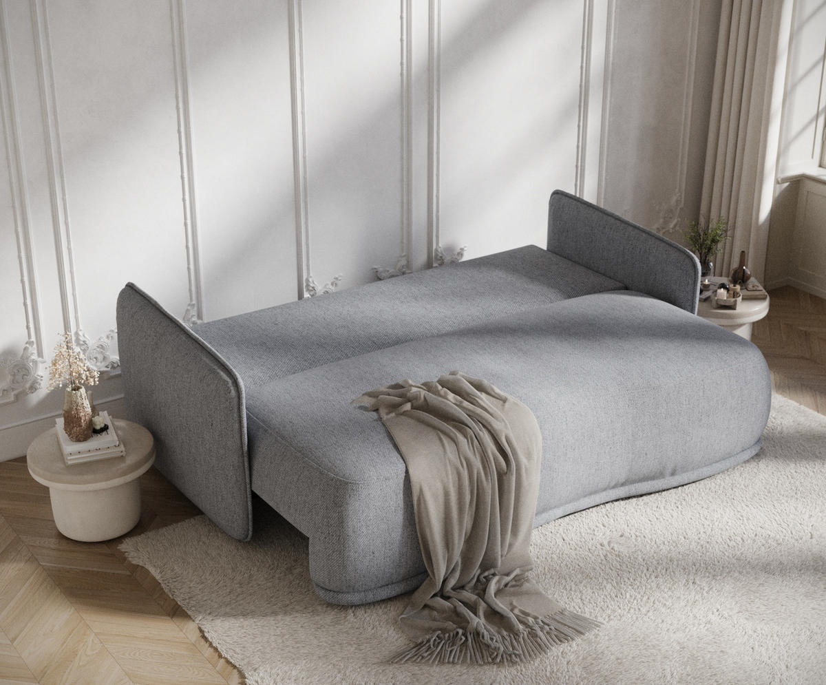 SCHLAFSOFA Mitsis Grau Webstoff - Schwarz/Grau, Holz/Holzwerkstoff (231/93/106cm) - Maison de Reve
