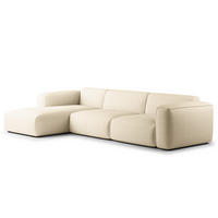 3-SITZER ECKSOFA mit Longchair - Beige/Schwarz, Kunststoff/Textil (317/173cm) - home24