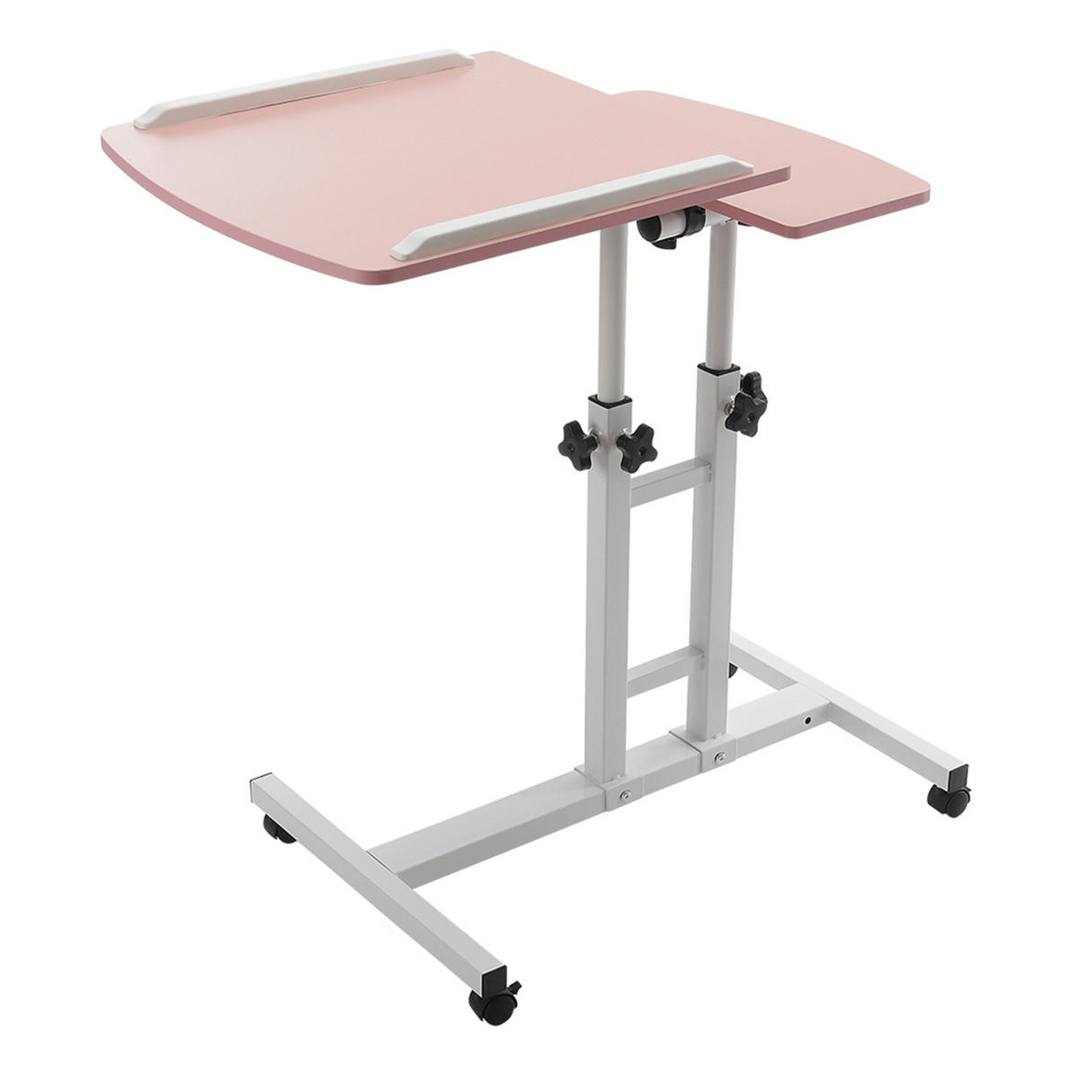LAPTOPTISCH mit Rollen in Rosa Höhen- und Winkelverstellbarer mobiler - Pink, Metall (40/44/89cm) - Livingandhome