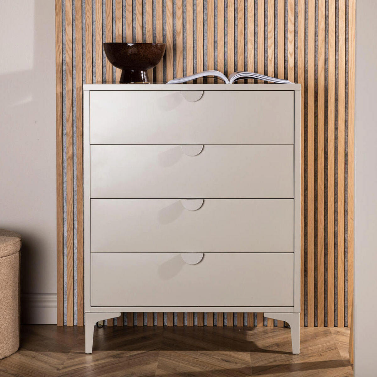 KOMMODE Piru - Beige, Metall (78/98/40cm) - kommodly