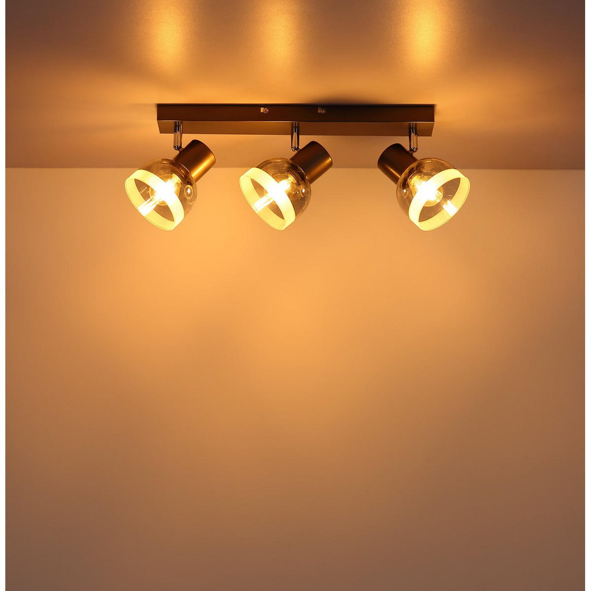DECKENLEUCHTE Kairo - Schwarz, Glas (41/10/14cm) - Globo Lighting
