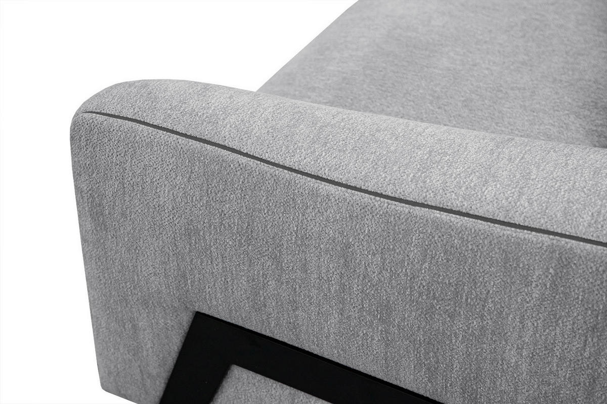 ECKSOFA WINTER 4-Sitzer, hellgrau - Hellgrau/Schwarz, Holzwerkstoff/Textil (158/269cm) - Courtois Laville