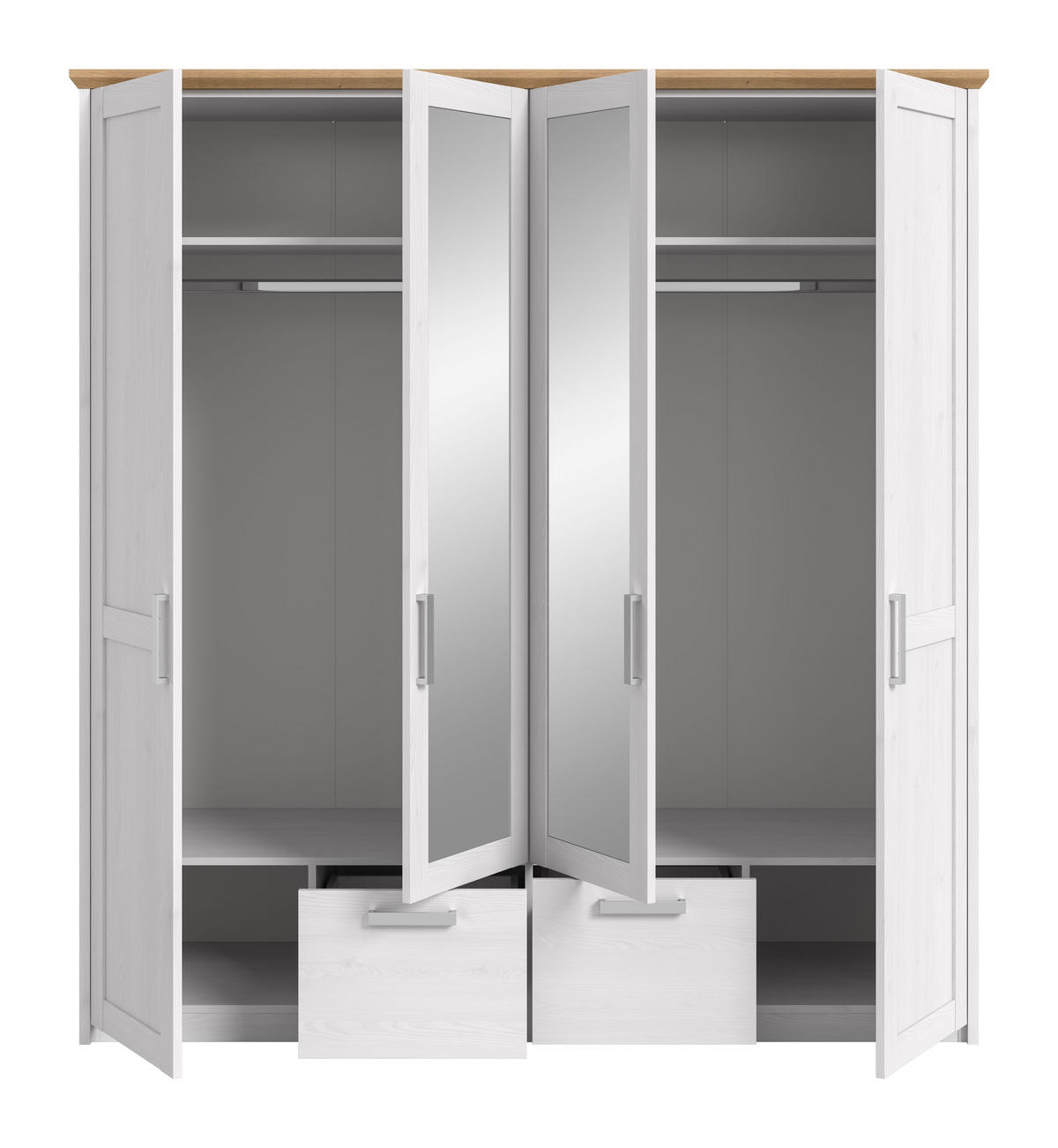 KLEIDERSCHRANK 4-türig Siena (B/H/T: ca. 188/200/61 cm) in Sibiu Lärche Nachbildung/Sibiu Lärche Nachbildung - Lärchefarben, Holzwerkstoff (188/200/61cm)