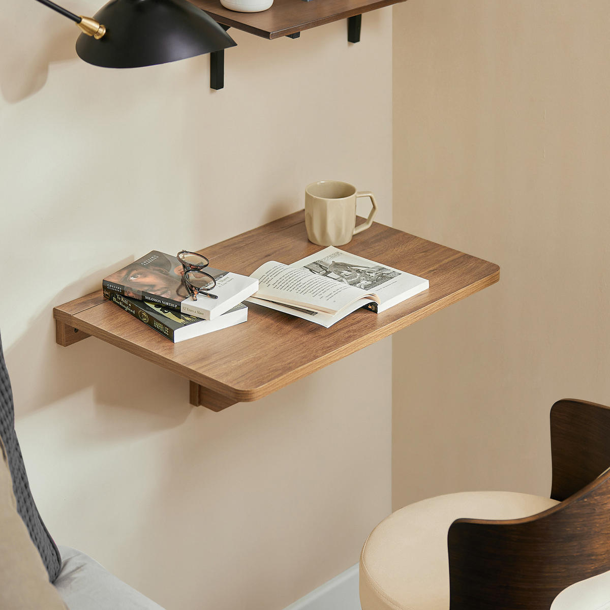 WANDKLAPPTISCH Vintage - Braun, Holzwerkstoff (60/6/40cm) - SoBuy