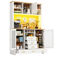 BUFFETSCHRANK 120/40/188 cm Weiß aus MDF mit LED-Lichtleiste - Weiß, Holzwerkstoff (120/188/40cm) - OKWISH